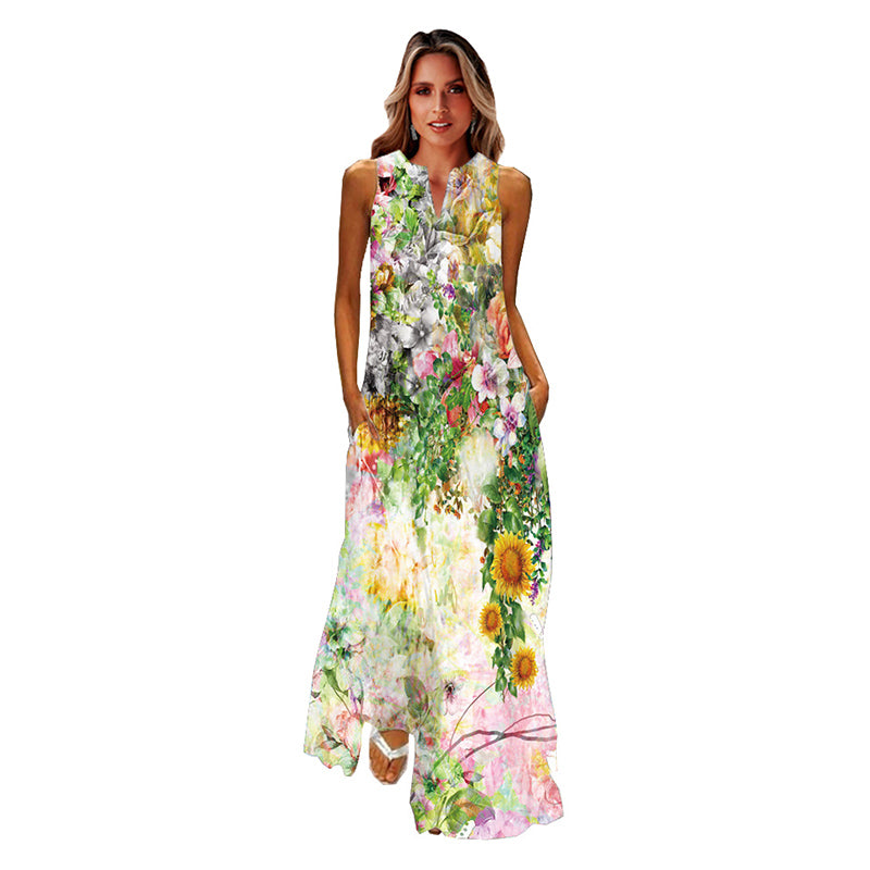 (4XL-5XL) Summer Beach Sleeveless Dress