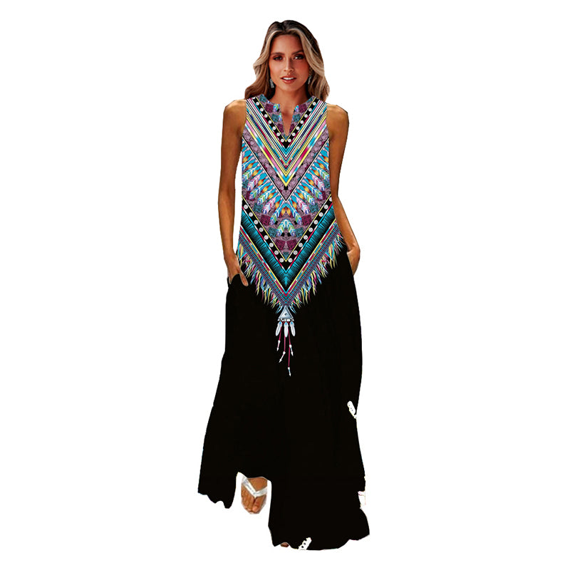 (4XL-5XL) Summer Beach Sleeveless Dress