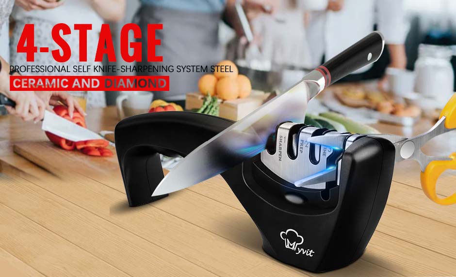 4-in-1 Diamond Coated Knife Sharpener