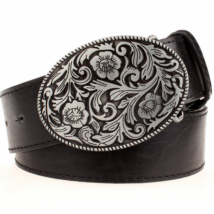 Retro Tang Dynasty Flower Pattern Belt Buckle