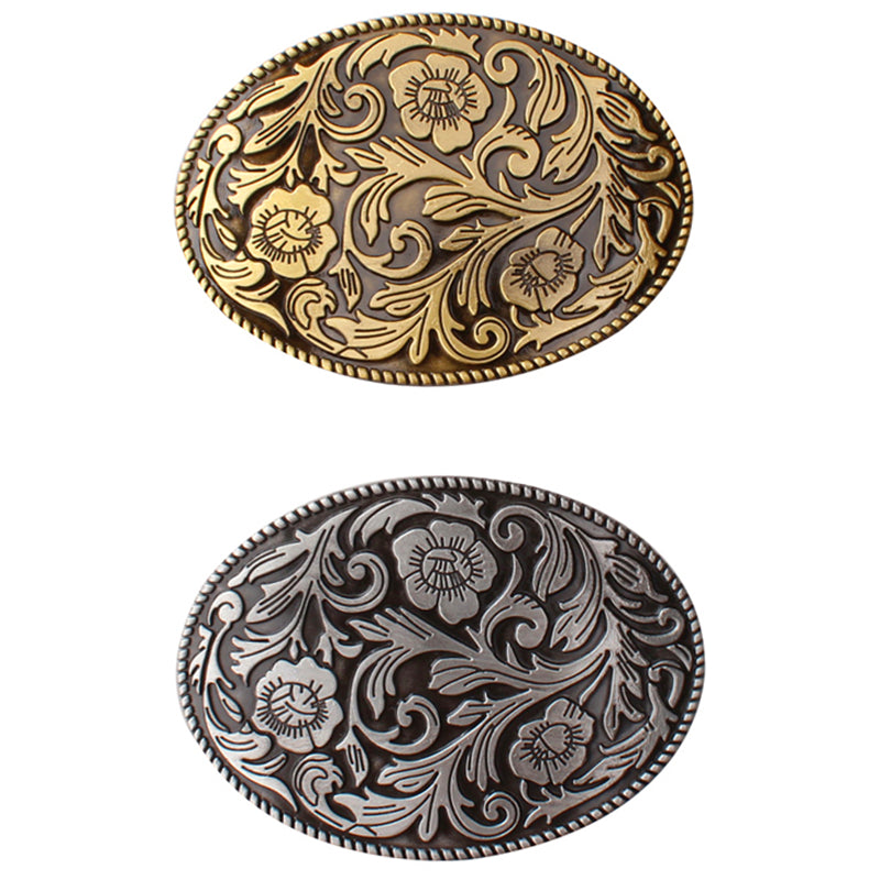 Retro Tang Dynasty Flower Pattern Belt Buckle