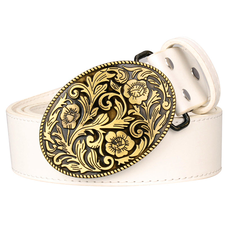 Retro Tang Dynasty Flower Pattern Belt Buckle