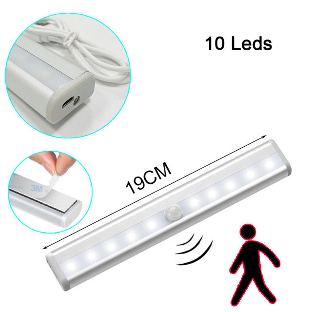 Wireless LED Motion Sensor Night Light USB Rechargeable