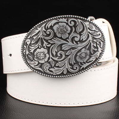 Retro Tang Dynasty Flower Pattern Belt Buckle