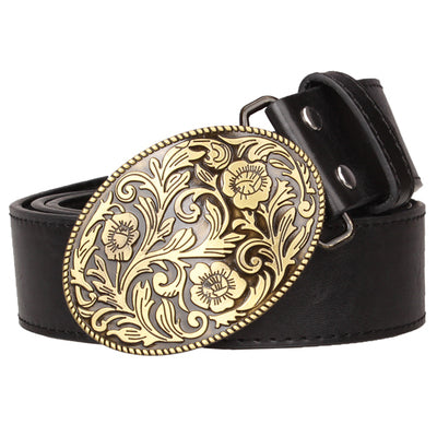Retro Tang Dynasty Flower Pattern Belt Buckle