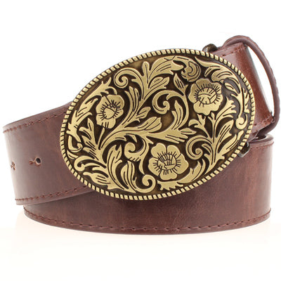 Retro Tang Dynasty Flower Pattern Belt Buckle