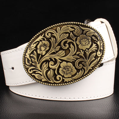 Retro Tang Dynasty Flower Pattern Belt Buckle