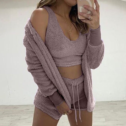 (S-L) Sexy 3 Piece Fleece Outfit