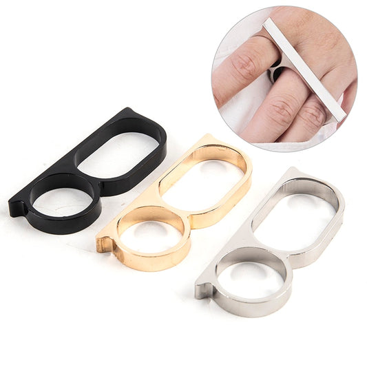Two Finger Hyperbole Geometric Punk Knuckle Ring