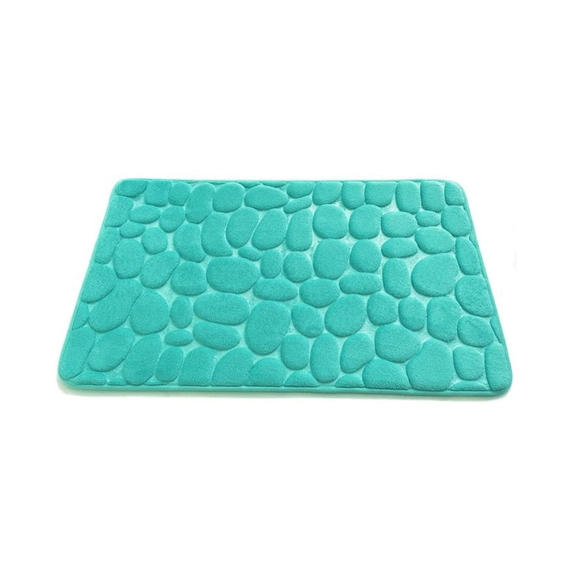 Cobblestone Embossed Bathroom Non-Slip Memory Foam Pad Bath Mat