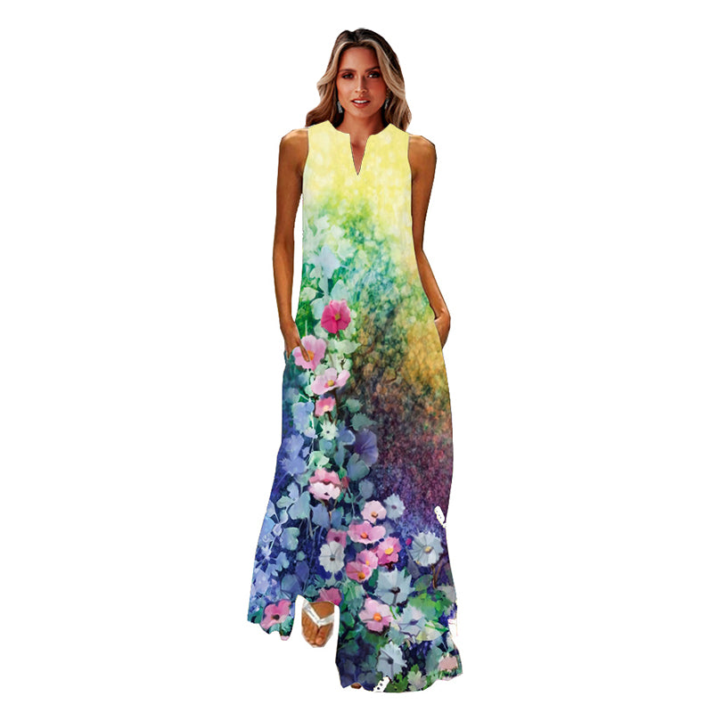 (XL-3XL) Summer Beach Sleeveless Dress