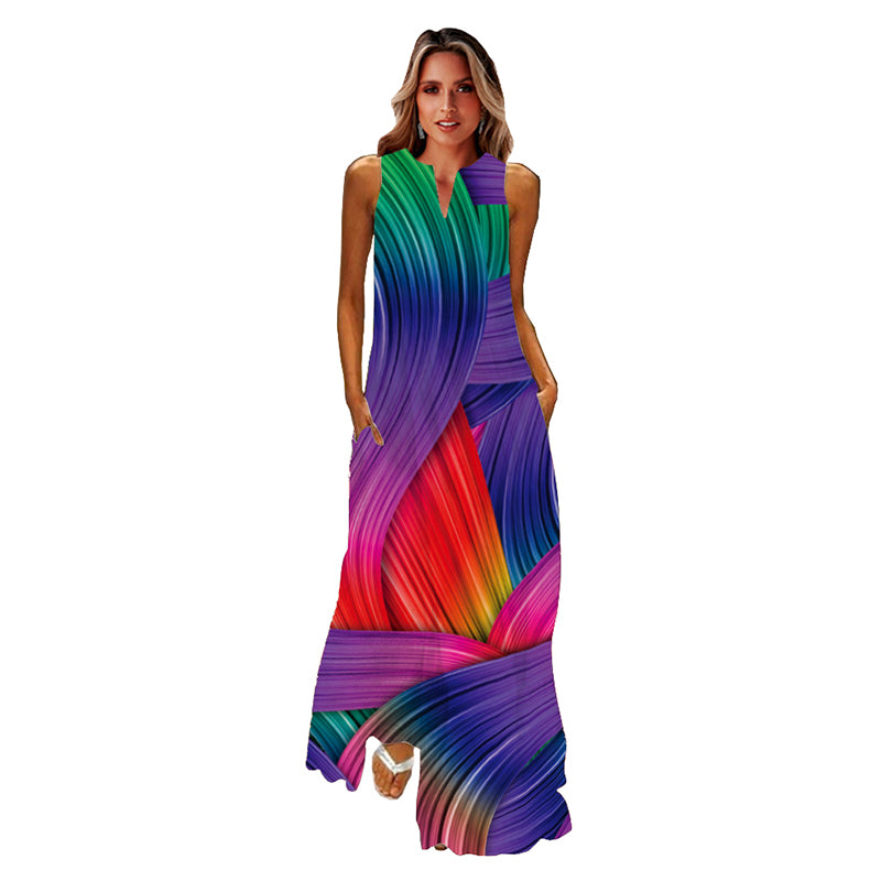 (4XL-5XL) Summer Beach Sleeveless Dress