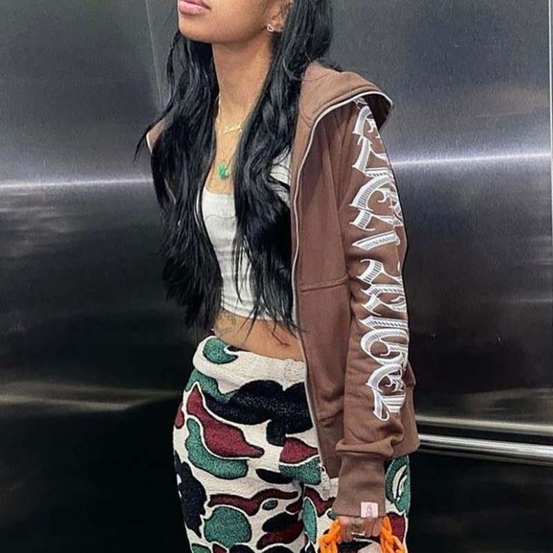 Women Zip Up Streetwear Hoodie