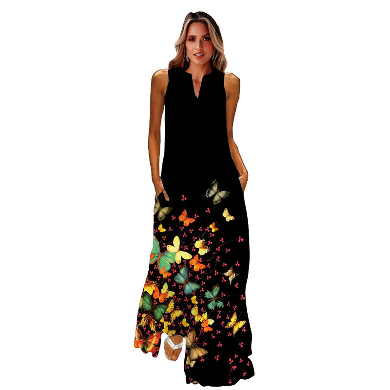 (S-L) Summer Beach Sleeveless Dress
