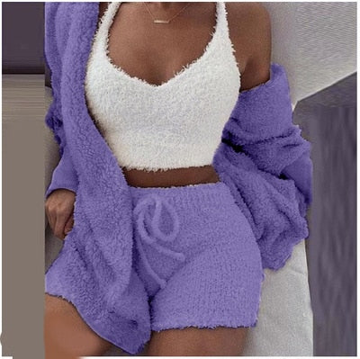 (S-L) Sexy 3 Piece Fleece Outfit