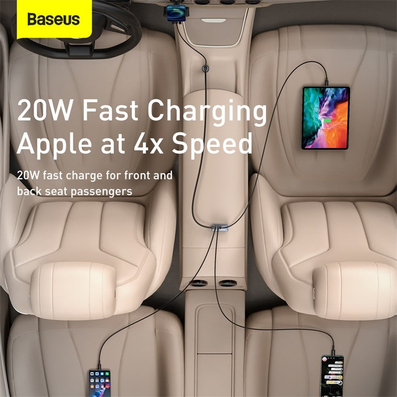 Baseus 120W PD Quick Car Charger QC 3.0 PD 3.0 USB C