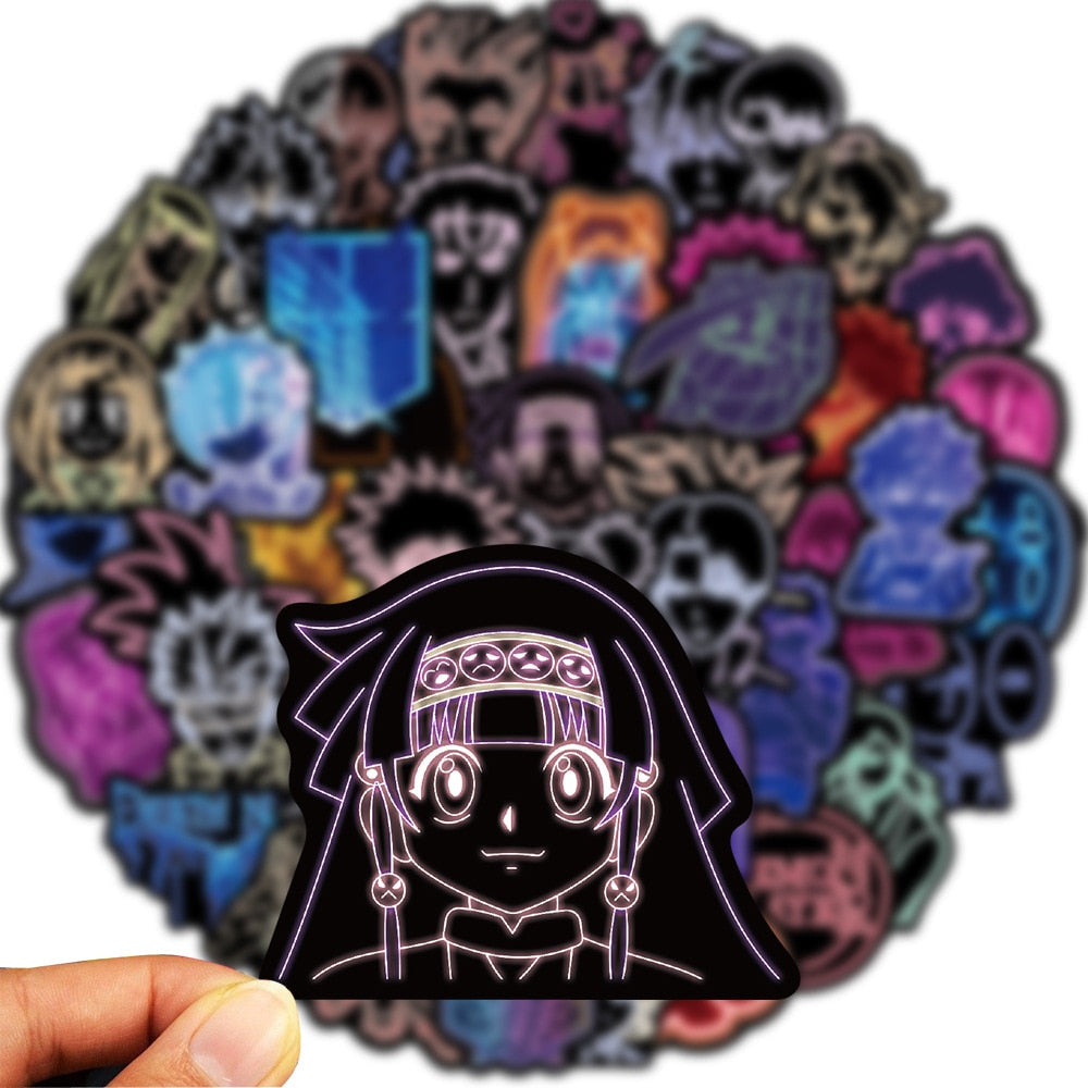 50 PCS Neon Mix Anime Stickers