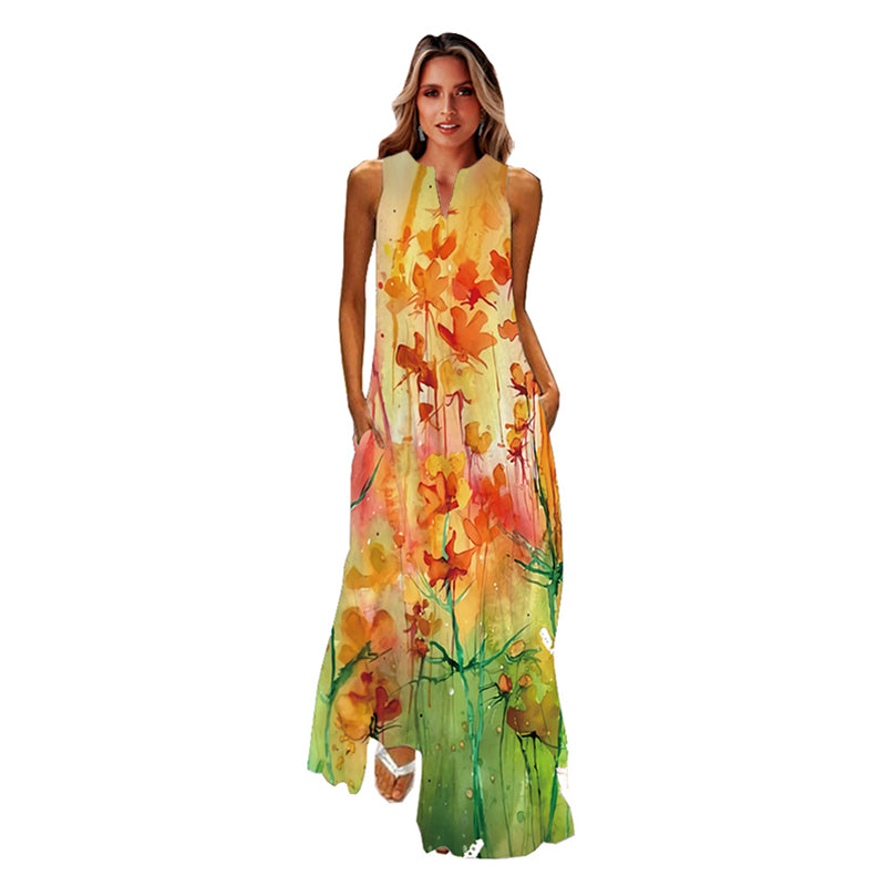 (4XL-5XL) Summer Beach Sleeveless Dress