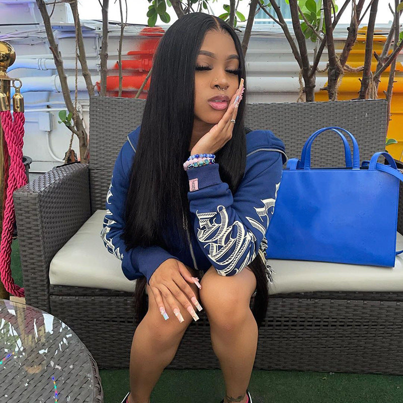 Women Zip Up Streetwear Hoodie