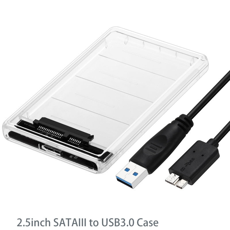 2.5in Transparent SATA to USB C to External SSD Case