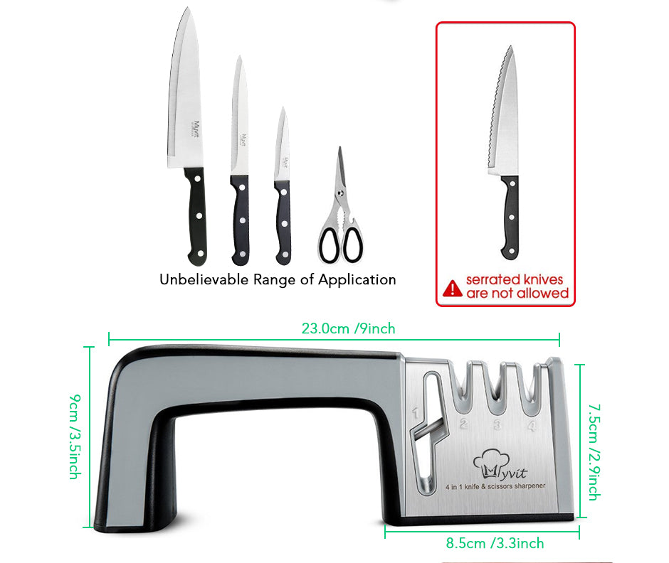 4-in-1 Diamond Coated Knife Sharpener
