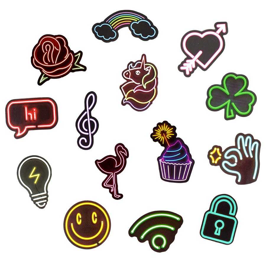 50 PCS Neon Anime Icon Animal Cute Decal Stickers