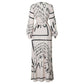 Autumn Spring Boho Long Sleeve Slit Maxi Deep V-neck Sundress