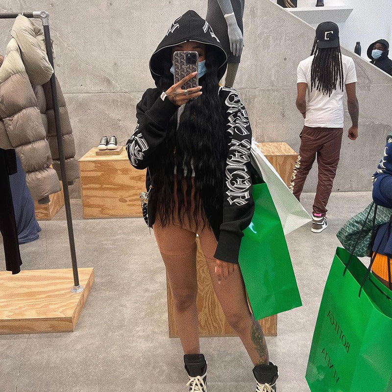 Women Zip Up Streetwear Hoodie
