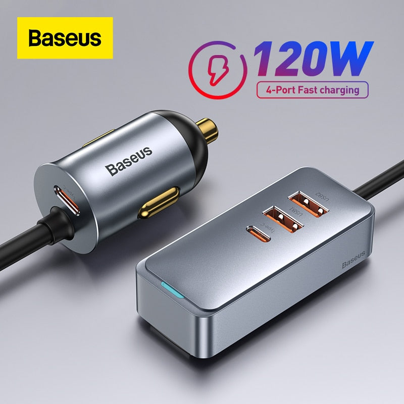 Baseus 120W PD Quick Car Charger QC 3.0 PD 3.0 USB C