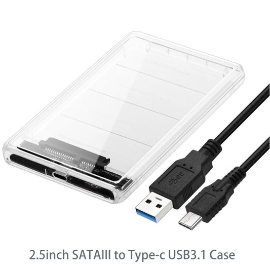 2.5in Transparent SATA to USB C to External SSD Case