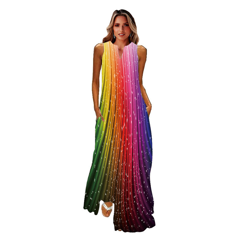 (S-L) Summer Beach Sleeveless Dress