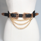 68cm Women's Double Buckle Punk Chain Belt