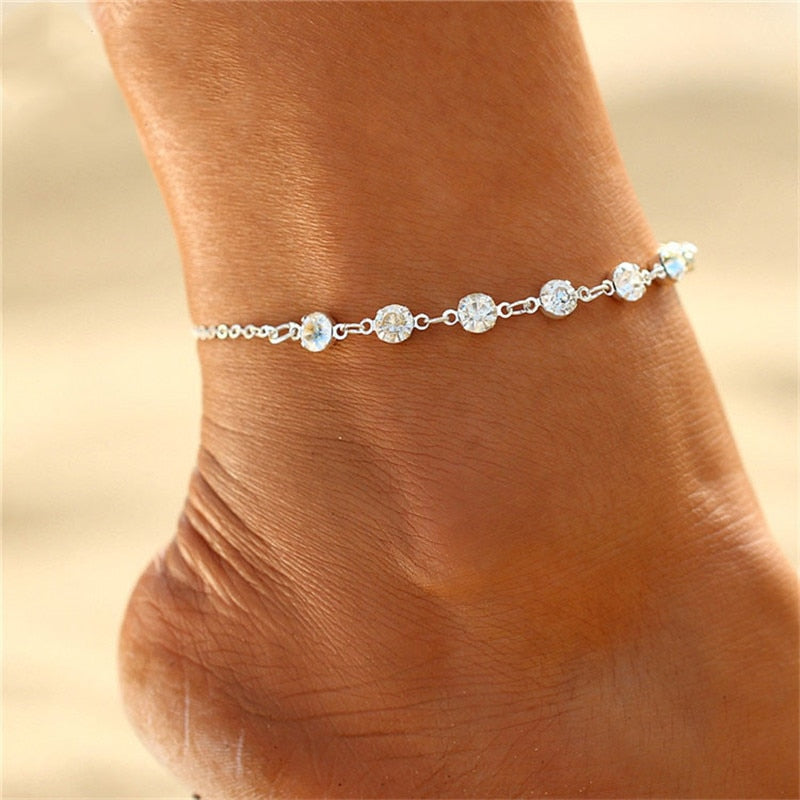 Rhinestone Gold/Silver Anklets