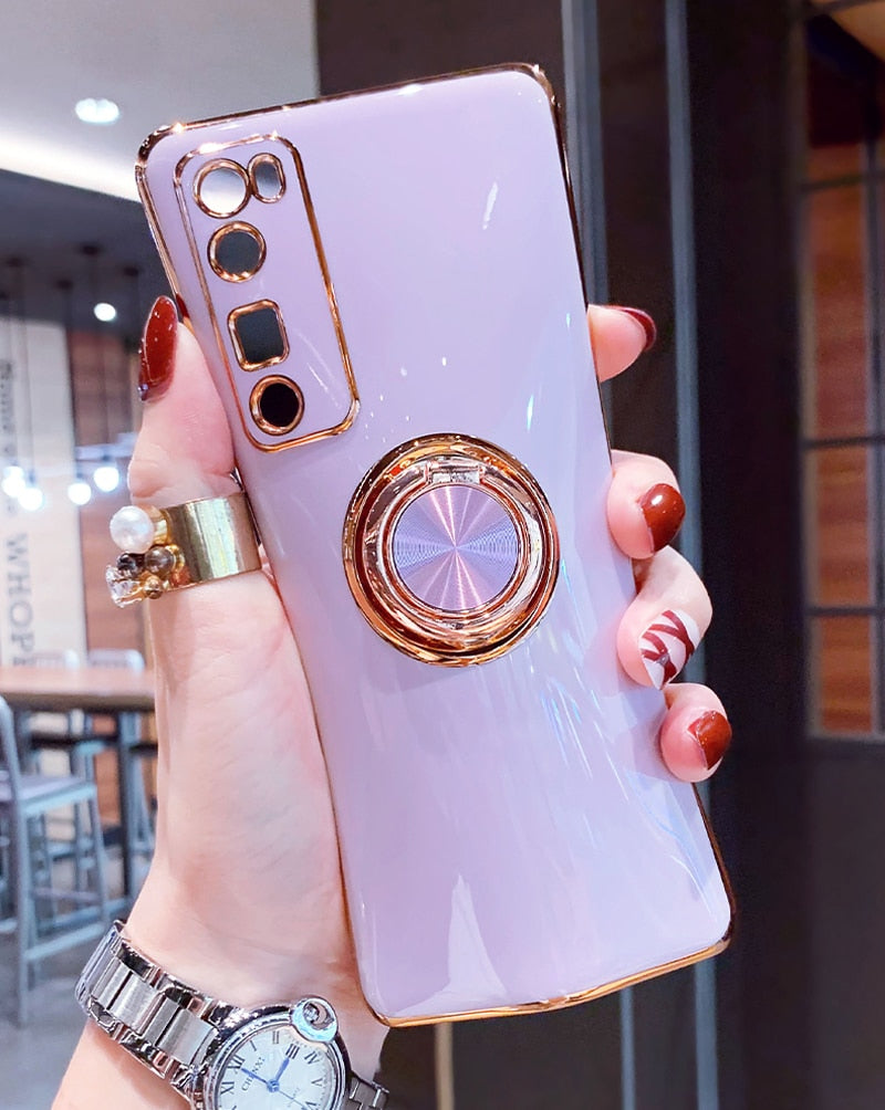 Luxury Case For Samsung Phones Shell Cover Ring Holder