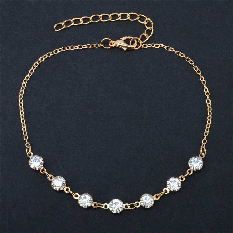 Rhinestone Gold/Silver Anklets