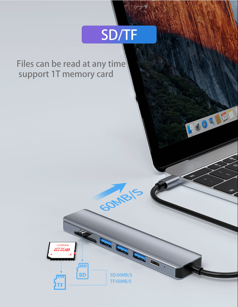 USB C Docking Station 7-in-1 To 8in-1