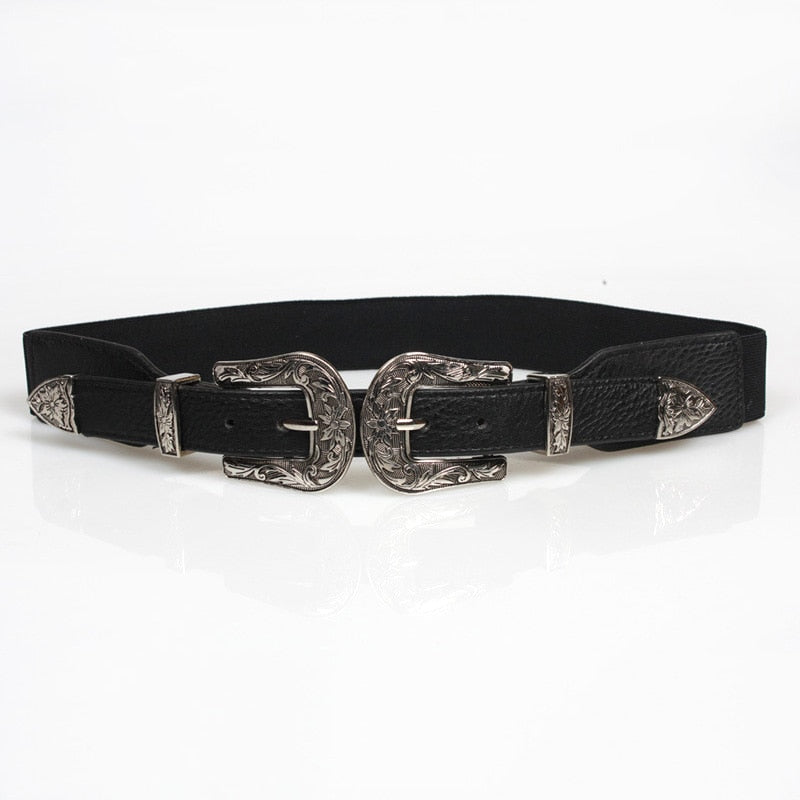 68cm Women's Double Buckle Punk Chain Belt