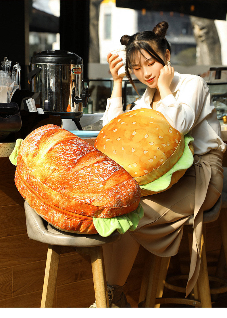 2-in-1 Hamburger/Bread Loaf Pillow