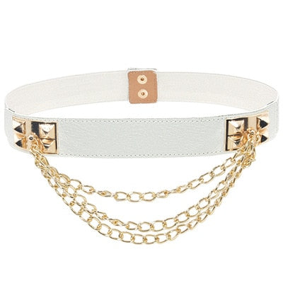 68cm Women's Double Buckle Punk Chain Belt