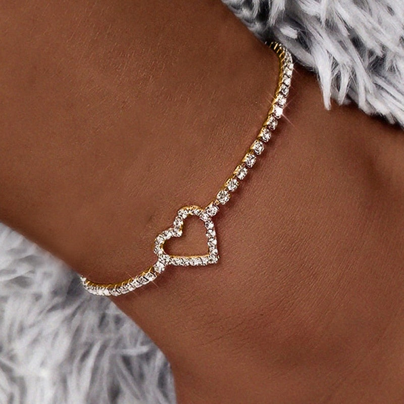 Rhinestone Gold/Silver Anklets