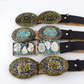 Women's Faux Leather Alloy Buckle Inlaid Color Stone Belt