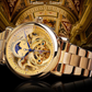 Automatic Mechanical Golden Moon Phase Business Steel Strap Watch