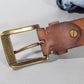 Vintage Luxury Handmade 100% Cowhide Leather Copper Buckle Mans Belt