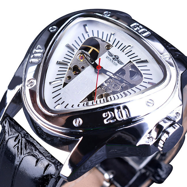 Triangle Skeleton Dial Automatic Mechanical Wrist Watch