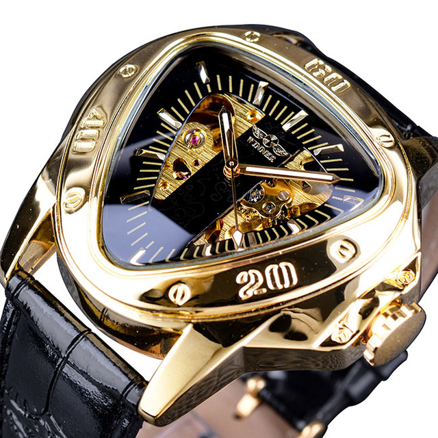 Triangle Skeleton Dial Automatic Mechanical Wrist Watch