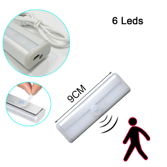 Wireless LED Motion Sensor Night Light USB Rechargeable