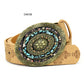 Women's Faux Leather Alloy Buckle Inlaid Color Stone Belt