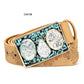 Women's Faux Leather Alloy Buckle Inlaid Color Stone Belt