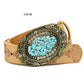 Women's Faux Leather Alloy Buckle Inlaid Color Stone Belt