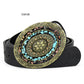 Women's Faux Leather Alloy Buckle Inlaid Color Stone Belt